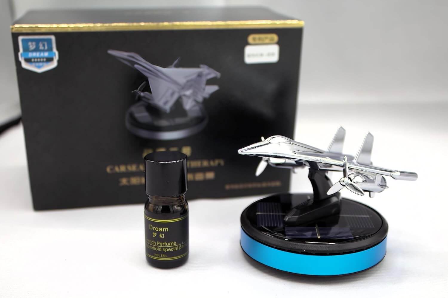 معطر جو للسيارات فواحة موزع عطر سيارة يعمل بالطاقة الشمسية من زيليون جلوبال | تصميم طائرة، مروحة دوارة أوتوماتيكية | يوضع على