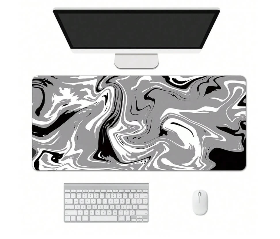🖱️ ماوس باد كبيرة للألعاب والمكتب - 80×30 سم | تصميم سائل عصري | قاعدة مانعة للانزلاق | حواف محاطة